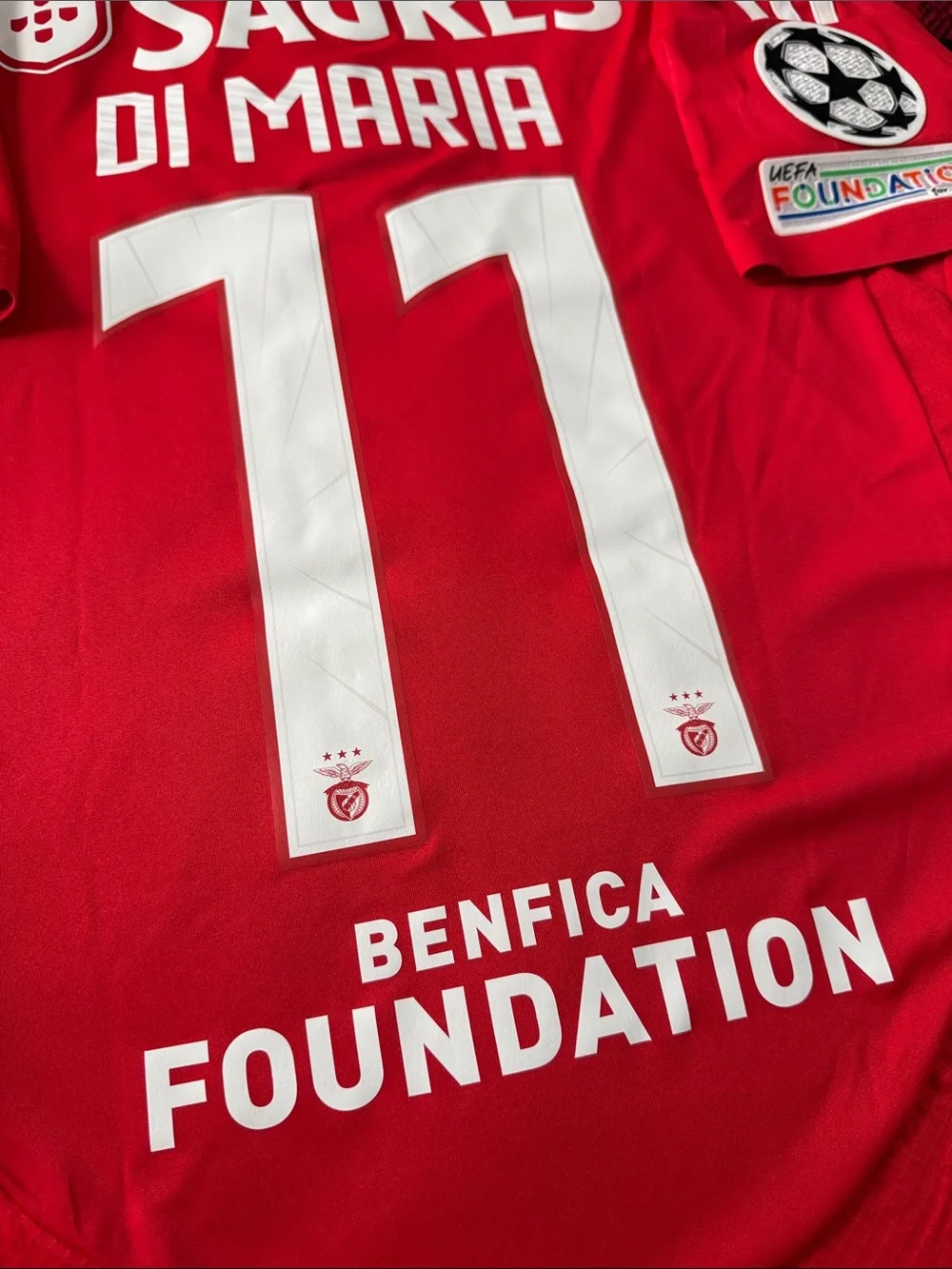 SL Benfica 🇵🇹 #11 Ángel Di Maria 2024-25 UCL Home Adidas Jersey